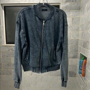 Michael Lauren faux denim women’s cotton zip up jacket size medium